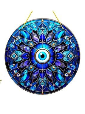 Suncatcher Evil Eye Third Window Decor Art Colorful In/Outdoor Protection Energy